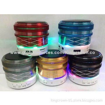 Mini wireless speakers with colorful light, 3W output power with TF card and USB port